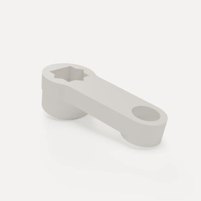 Air diverter lever Ford Fiesta MK7/MK7.5, installed view showing its position on the heating box, OEM 1827184 / VP1S7H-19E616